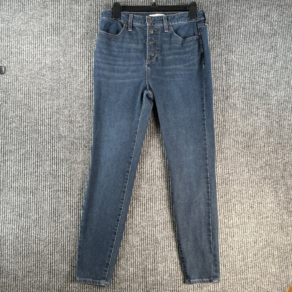 Lauren Conrad Super High Rise Super Skinny Jeans Blue Button Fly Womens Size 6